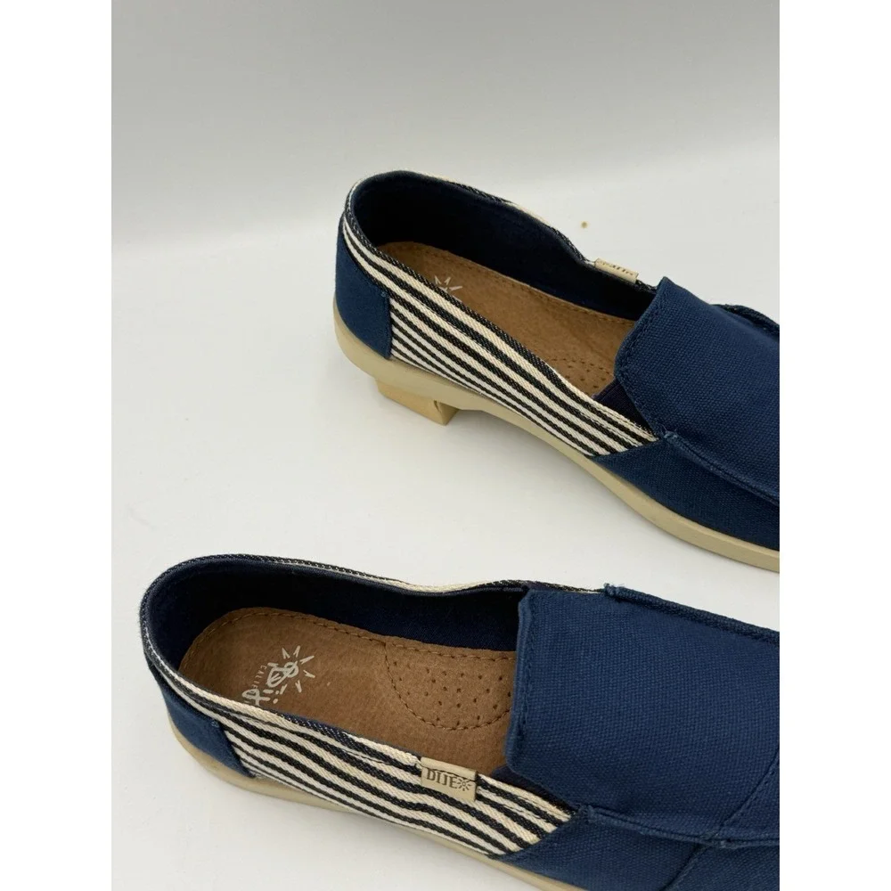Dije California Mariner Slip On Shoes Women's 9 Navy Striped Comfort Casual NWB